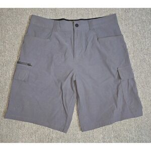 Orvis Tech Cargo Nylon Shorts Gray Mens 34 9" inseam Outdoors Hiking Camping